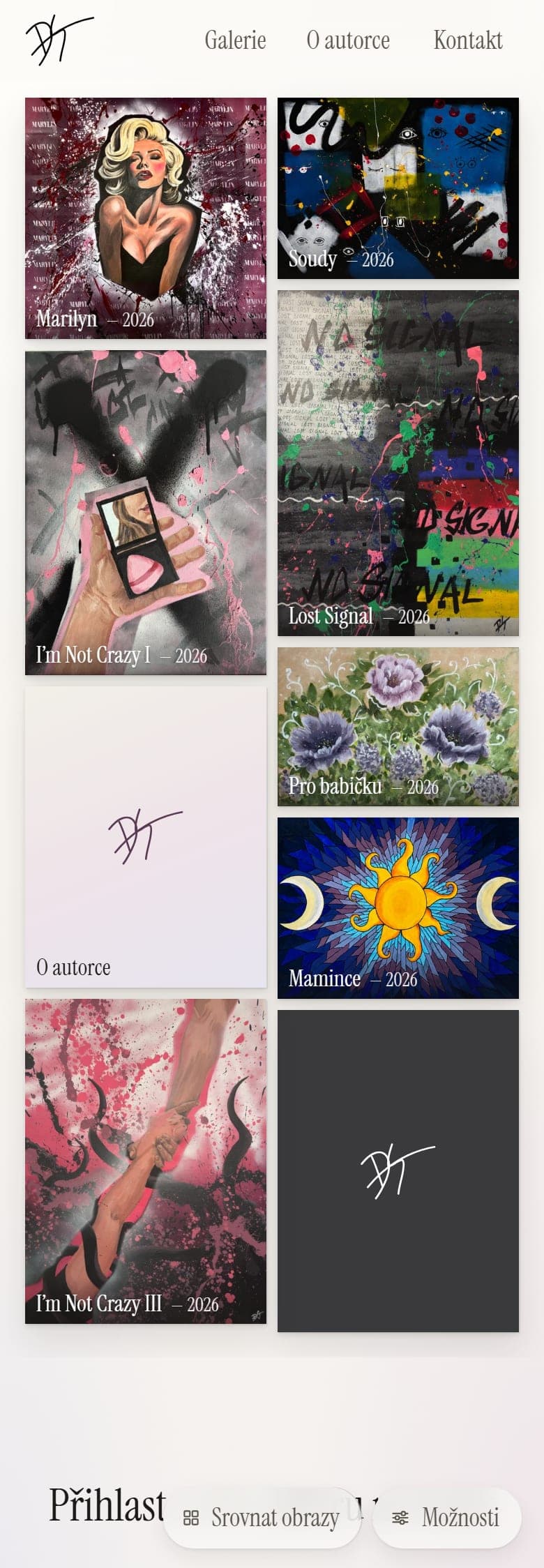 denisasklenarova.art on a phone.